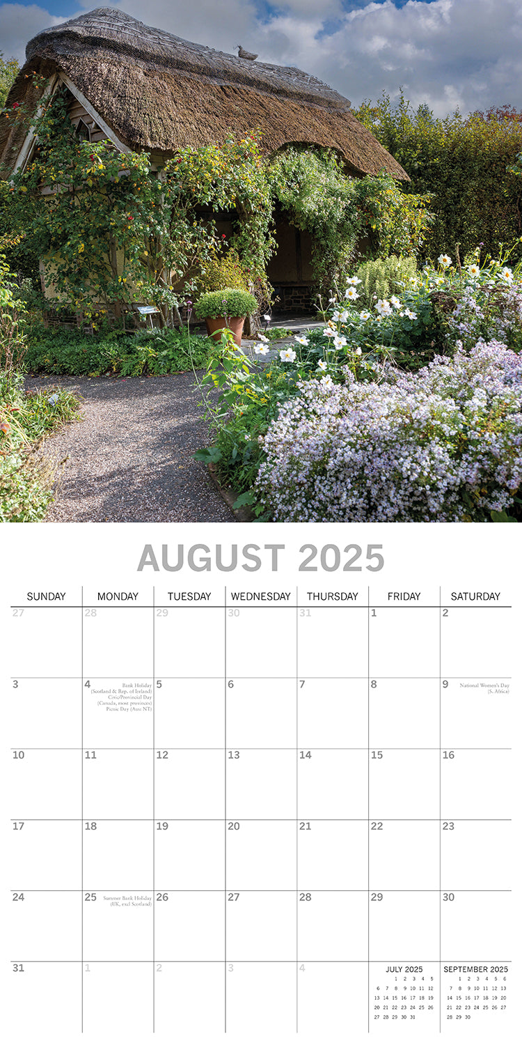 Calendars, Organisers & Planners: Great Gardens of England 2025 Square Wall Calendar 16Month New Year Planner Gift
