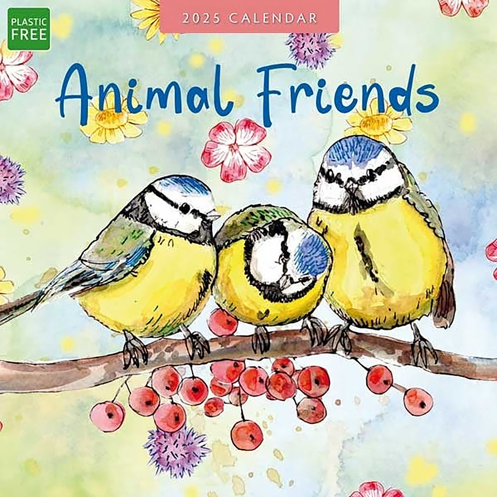 Calendars, Organisers & Planners: Animal Friends 2025 Square Wall Calendar Animals 16 Months Premium Planner Gift