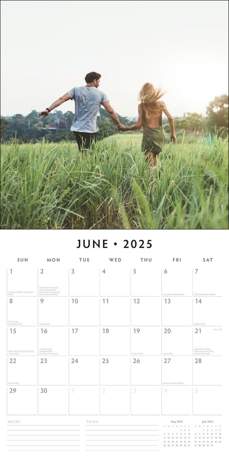 Calendars, Organisers & Planners: Inspiration 2025 Square Wall Calendar Mindfulness 16 Months Premium Planner Gift