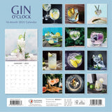 Calendars, Organisers & Planners: Gin O'Clock - 2025 Square Wall Calendar Food & Drink 16 Months Premium Planner