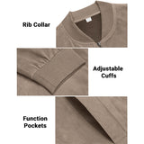 Men's Coats & Jackets: Men's Varsity Bomber Flight Jacket Breathable Windbreaker Zip Coat Faux Leather, Brown, XL