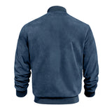 Men's Coats & Jackets: Men's Varsity Bomber Flight Jacket Breathable Windbreaker Zip Coat Faux Leather, Navy, 3XL