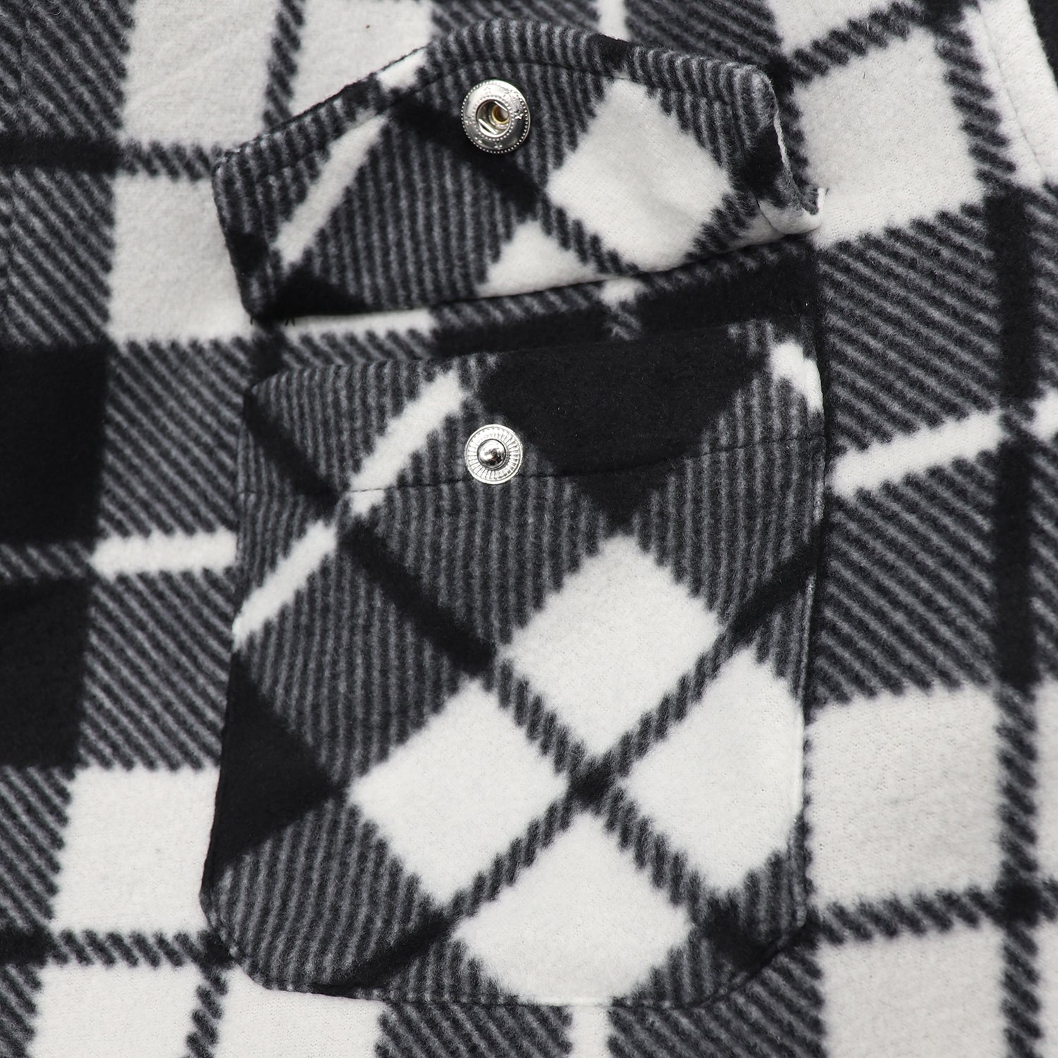 Men's Coats & Jackets: Men's Hooded Flannel Jacket Flannelette Plaid Fleece Shirt Zip Up Winter Coat, Black, M