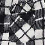 Men's Coats & Jackets: Men's Hooded Flannel Jacket Flannelette Plaid Fleece Shirt Zip Up Winter Coat, Black, 2XL