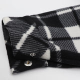 Men's Coats & Jackets: Men's Hooded Flannel Jacket Flannelette Plaid Fleece Shirt Zip Up Winter Coat, Black, 2XL