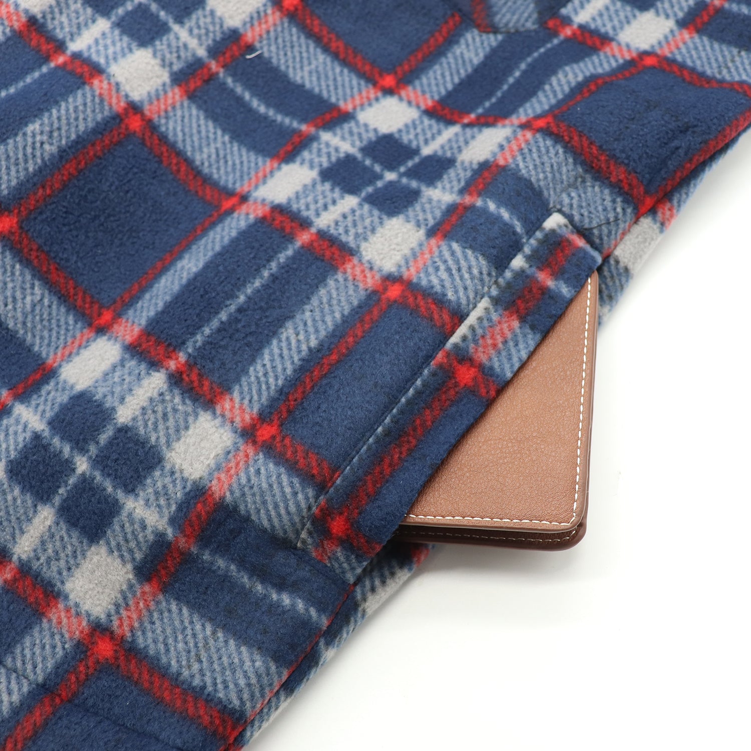Men's Coats & Jackets: Men's Hooded Flannel Jacket Flannelette Plaid Fleece Shirt Zip Up Winter Coat, Blue, XL