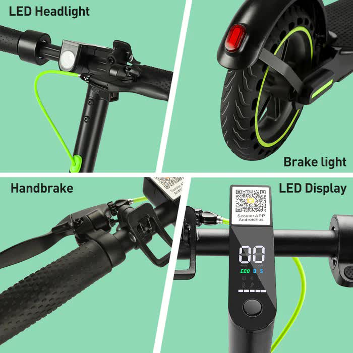 Electric Scooters: BUNA Classic Electric   Scooter   for   Adults, 350W Motor, 25KM/H, 25 KM Range, 8.5"   Pneumatic   Tires