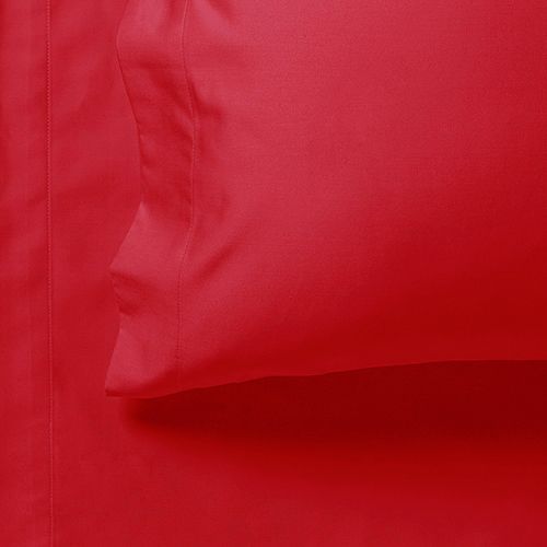 Bed Sheets: 1000TC Ultra Soft Double Size Bed Red Flat & Fitted Sheet Set