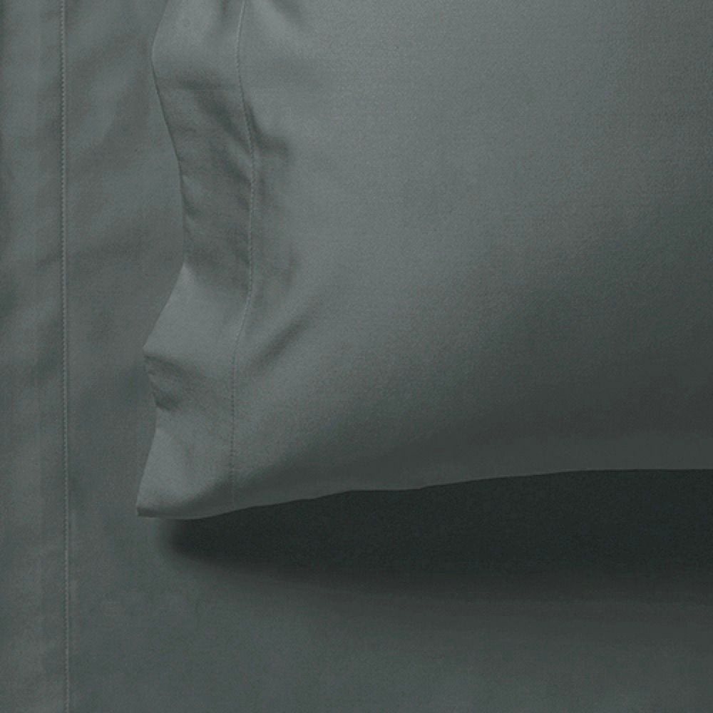 Bed Sheets: 1000TC Ultra Soft Fitted Sheet & 2 Pillowcases Set - King Size Bed - Charcoal
