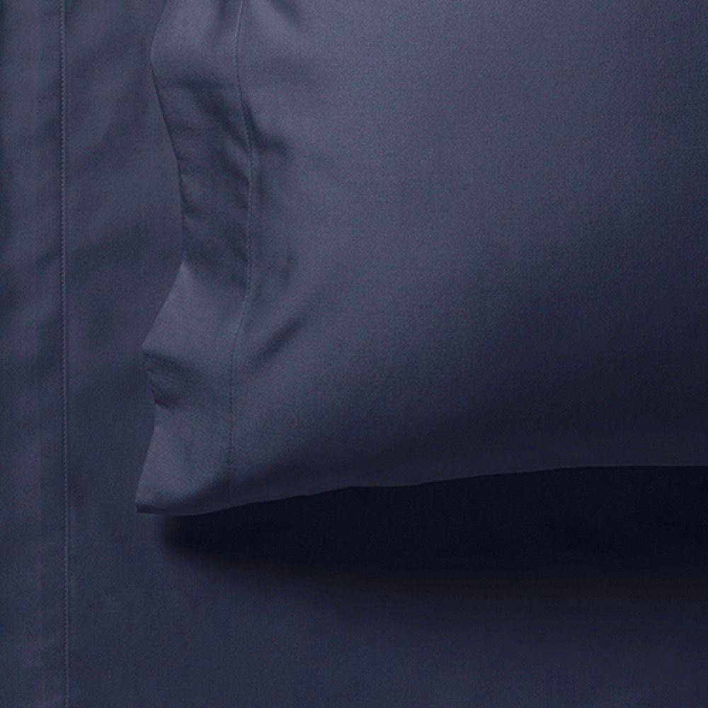 Bed Sheets: 1000TC Ultra Soft Fitted Sheet & 2 Pillowcases Set - King Size Bed - Midnight Blue