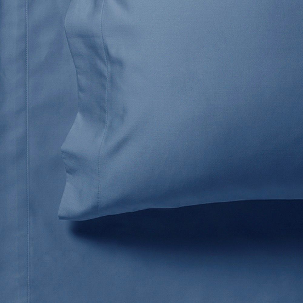 Bed Sheets: 1000TC King Size Bed Soft Flat & Fitted Sheet Set Greyish Blue