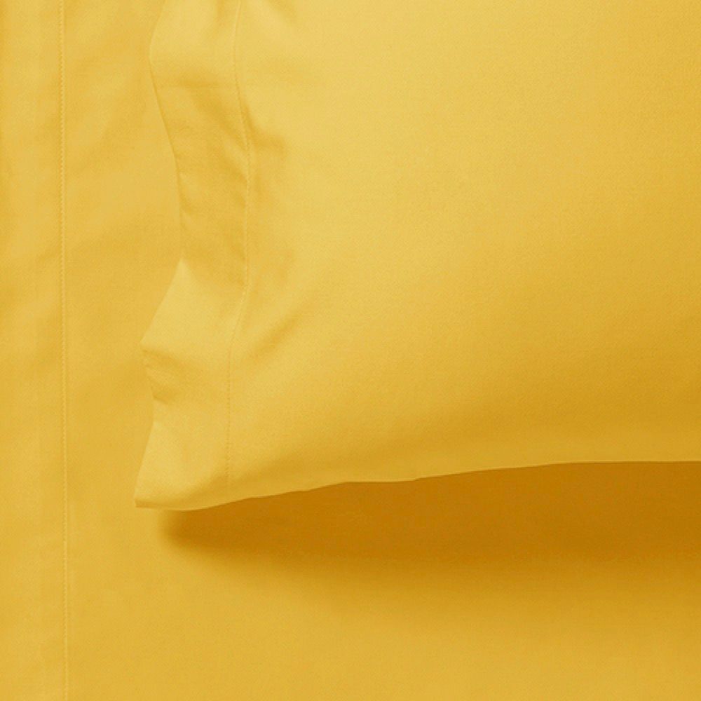 Bed Sheets: 1000TC Ultra Soft Fitted Sheet & Pillowcase Set - King Single Size Bed - Yellow