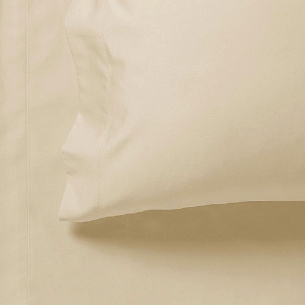 Bed Sheets: 1000TC Ultra Soft Fitted Sheet & 2 Pillowcases Set - Queen Size Bed - Beige