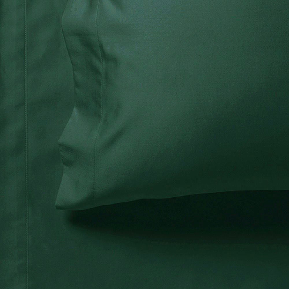 Bed Sheets: 1000TC Ultra Soft Fitted Sheet & 2 Pillowcases Set - Super King Size Bed - Dark Green