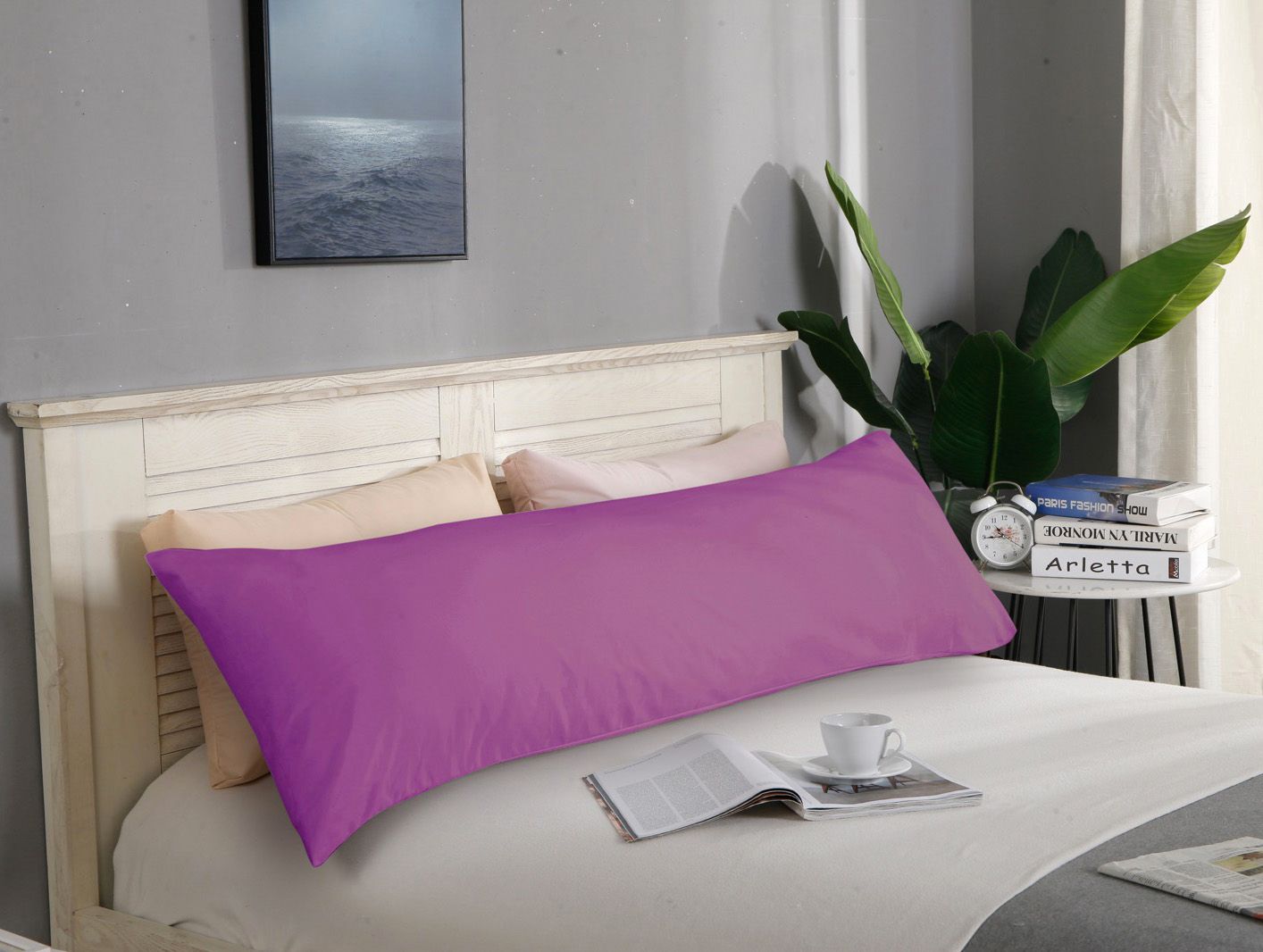 Back Care: 1000TC Premium Ultra Soft Body Pillowcase - Purple