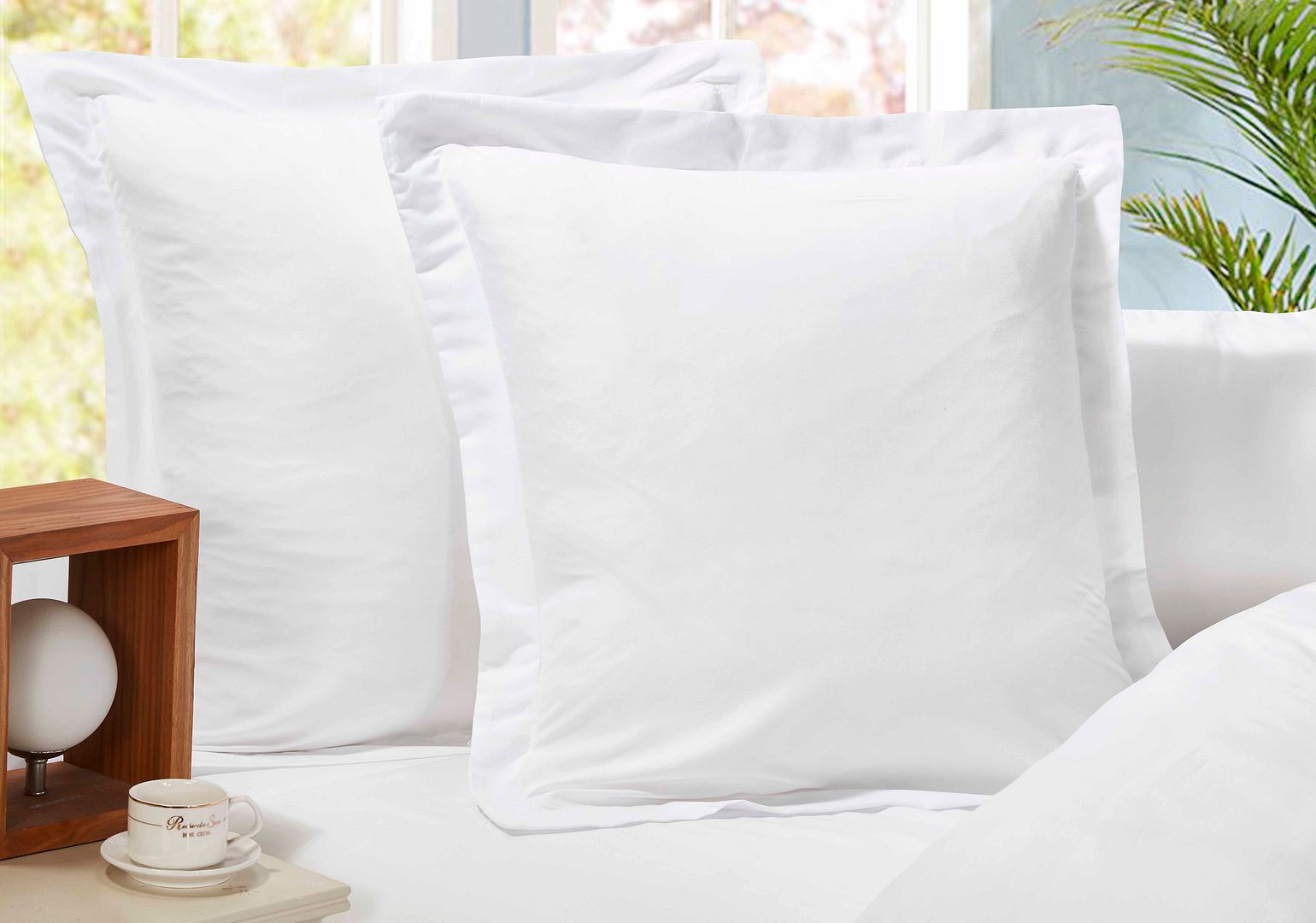 Pillowcases: 1000TC Premium Ultra Soft European Pillowcases 2-Pack White