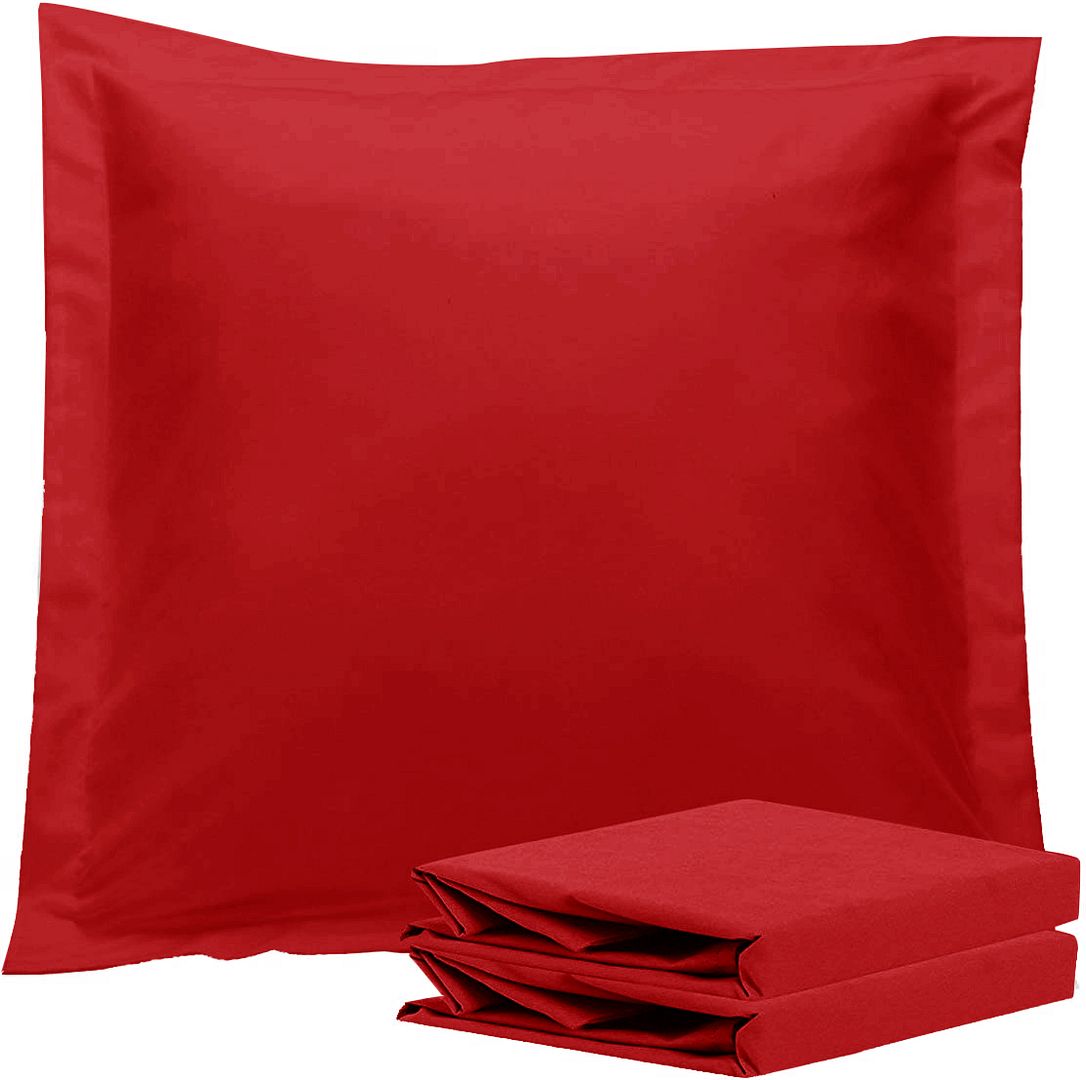 Pillowcases: 1000TC Premium Ultra Soft European Pillowcases 2-Pack Red