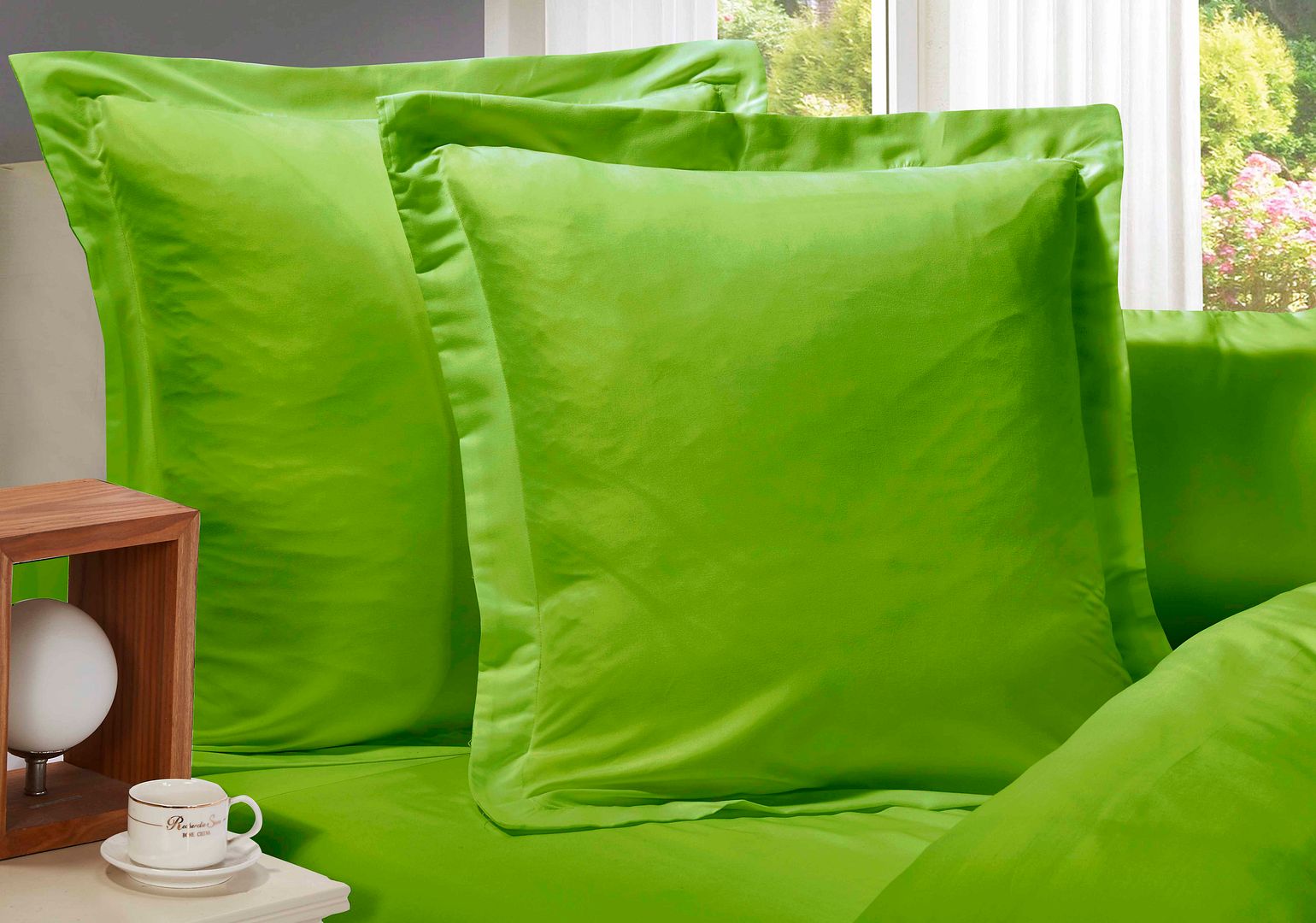 Pillows: 1000TC Premium Ultra Soft European Pillowcases 2-Pack Green