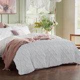 Duvet Covers: Tufted Boho Embroidery Quilt/Doona/Duvet Cover Set - White - Queen Size