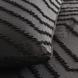 Duvet Covers: Tufted Boho Wave Jacquard King Size Black Duvet Quilt Cover Set