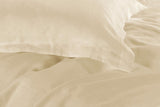 1000TC Tailored King Size Yellow Cream Duvet Quilt Cover Set