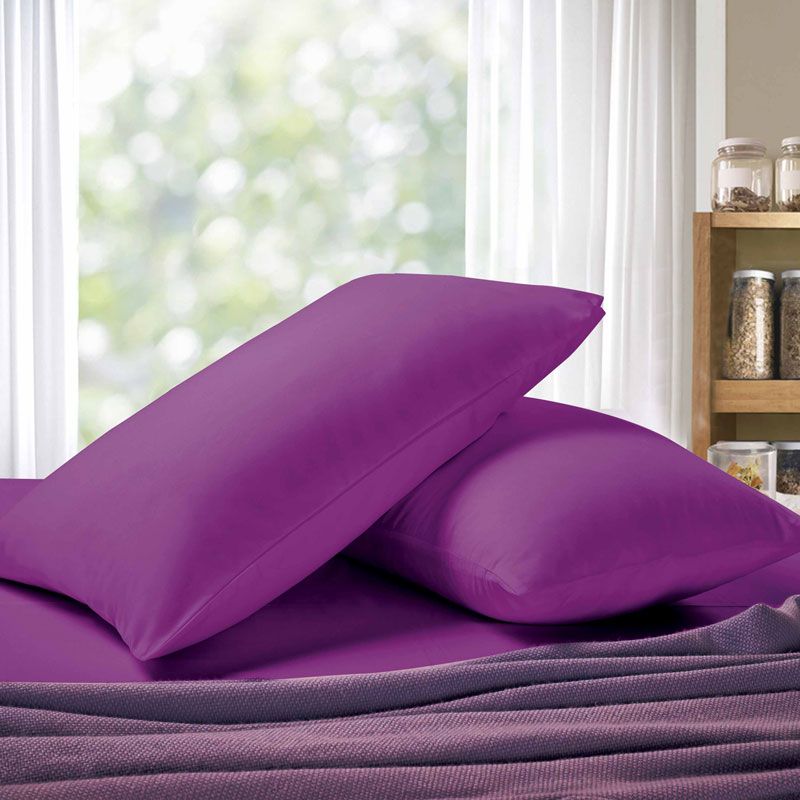 Bed Sheets: 1000TC Premium Ultra Soft King size Pillowcases 2-Pack - Purple