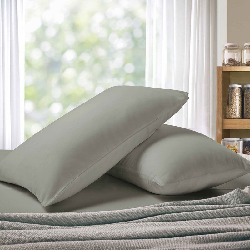 Pillows: 1000TC Premium Ultra Soft King size Pillowcases 2-Pack - Grey