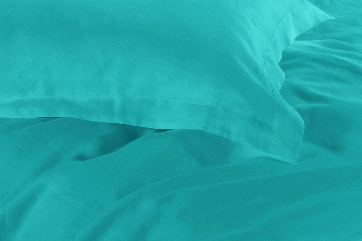 Duvet Covers: 1000TC Tailored King Single Size Teal Duvet Quilt Cover Set