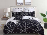 Duvet Covers: Tree Reversible Double Size Quilt/Duvet Cover Set - Black