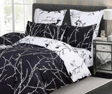 Duvet Covers: Tree Reversible Double Size Quilt/Duvet Cover Set - Black