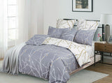 Duvet Covers: Tree Reversible King Size Grey Duvet Quilt Cover Set