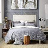 Duvet Covers: Tree Reversible King Size Grey Duvet Quilt Cover Set