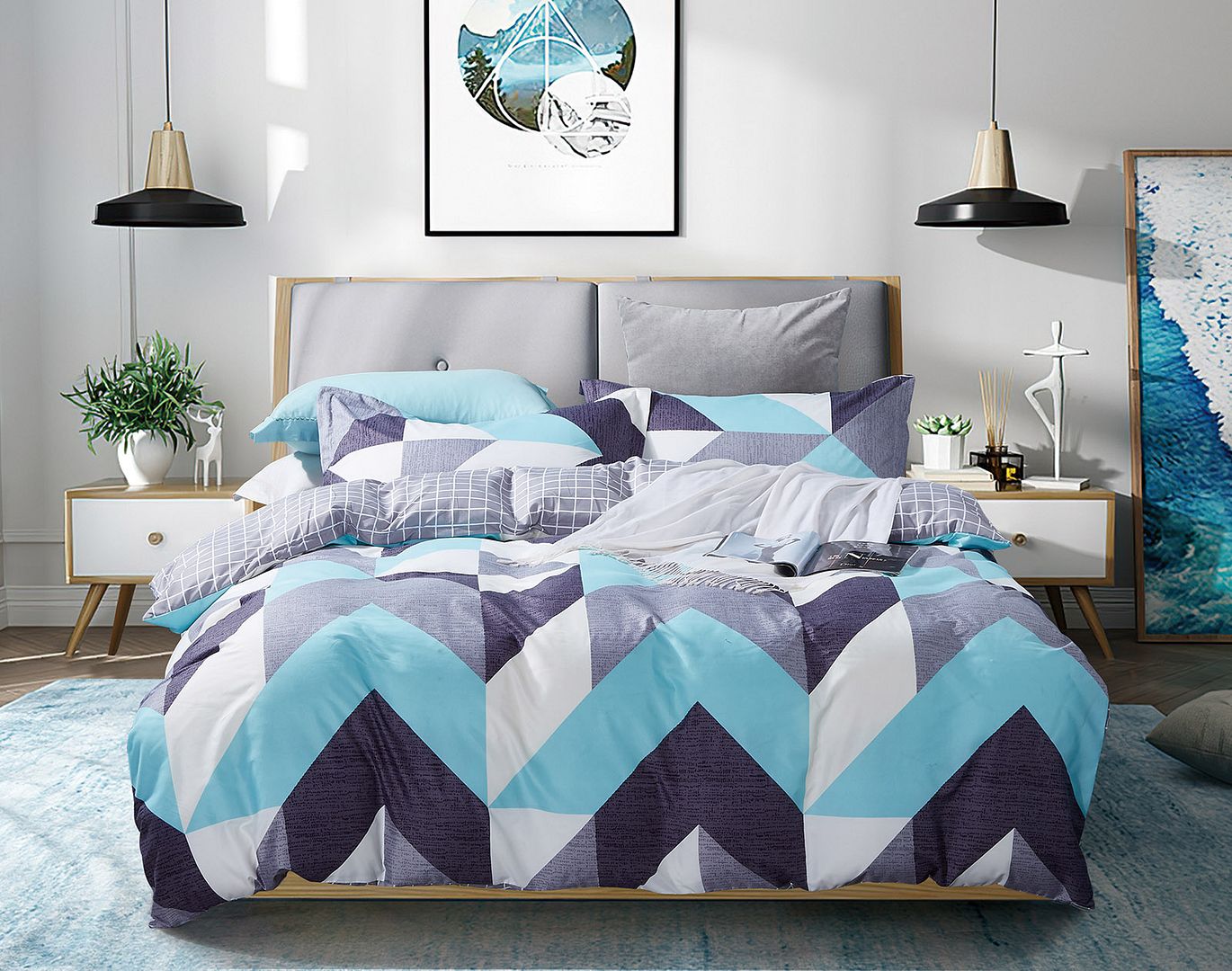 Duvet Covers: Kian King Size Duvet Quilt Cover Set