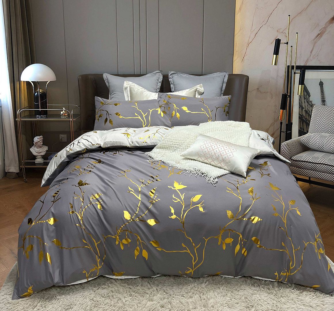 Duvet Covers: Reversible Design King Size White Duvet Quilt Cover Set