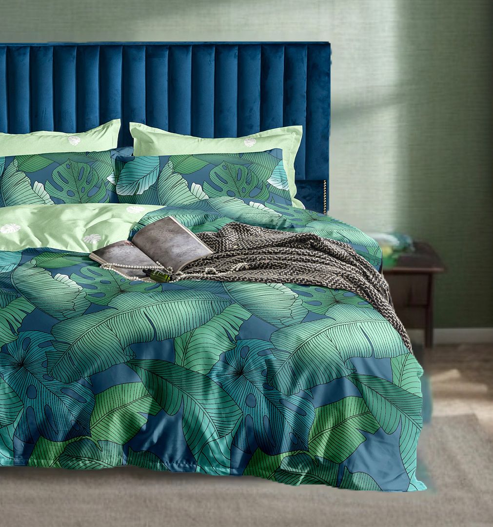 Duvet Covers: Kalena Leaves Quilt Cover Set - King Size
