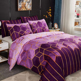 Duvet Covers: Erena Purple Quilt/Doona/Duvet Cover Set - King Size