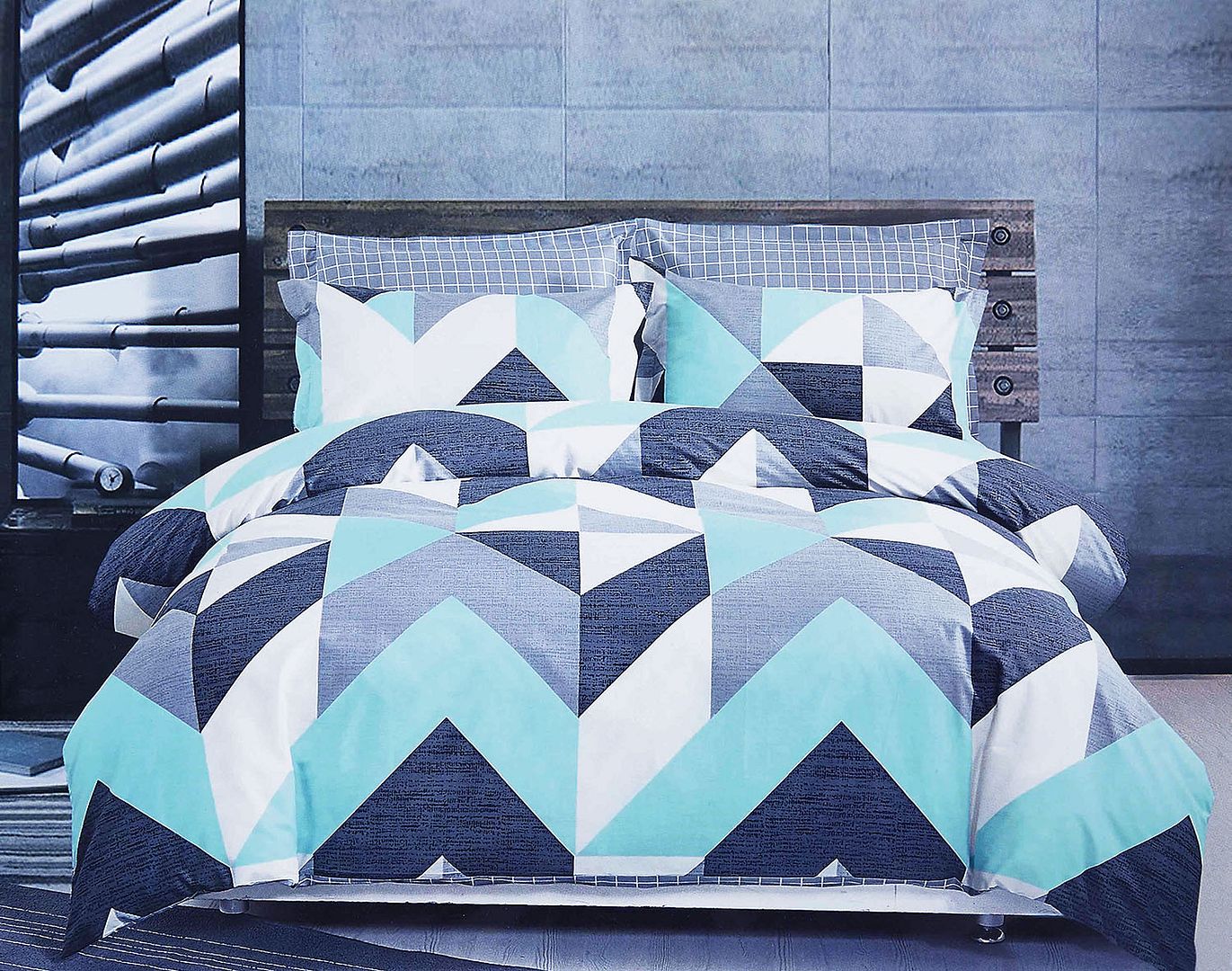 Duvet Covers: Kian Queen Size Duvet Quilt Cover Set