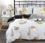 Duvet Covers: Reversible Design Leaves Queen Size Bed Quilt/Duvet Cover Set