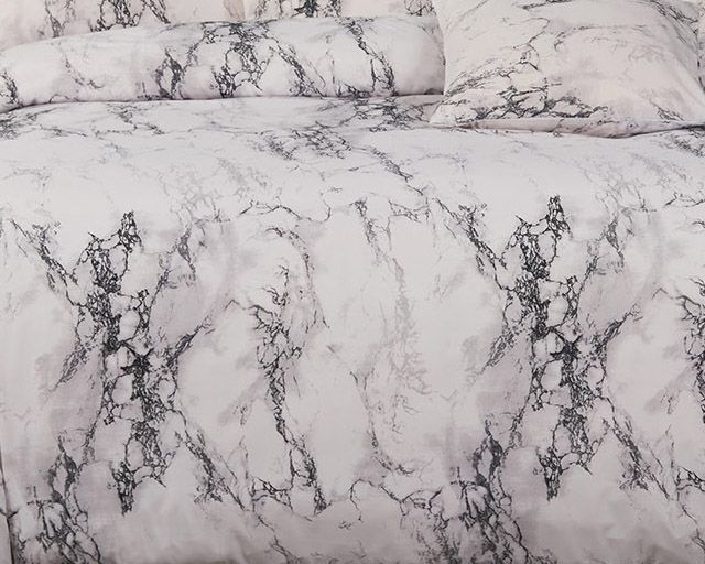 Duvet Covers: Marble Super King Size Duvet Quilt Cover Set