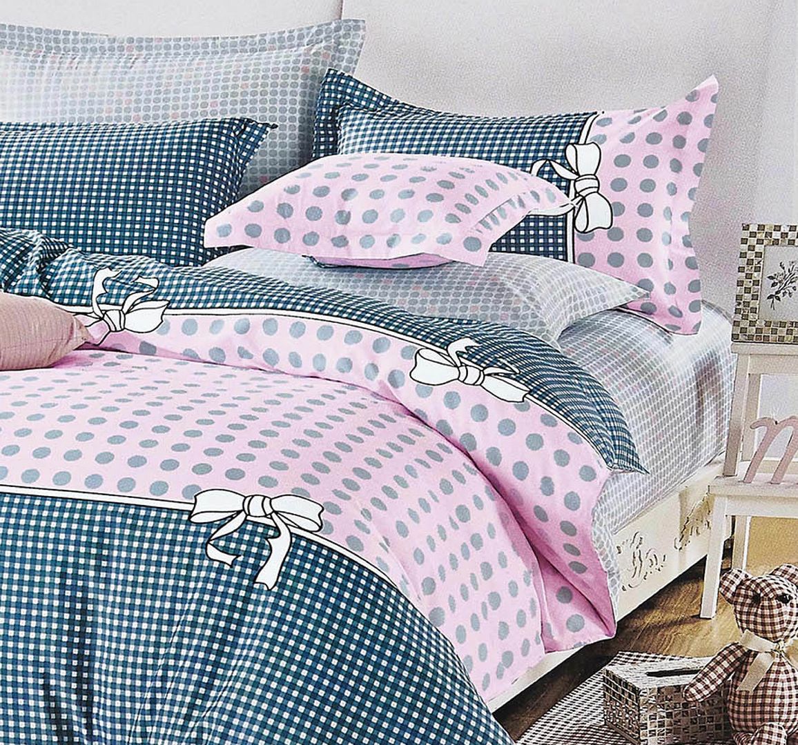 Duvet Covers: Pink Dots Super King Size Bed Quilt/Duvet Duvet Cover Set