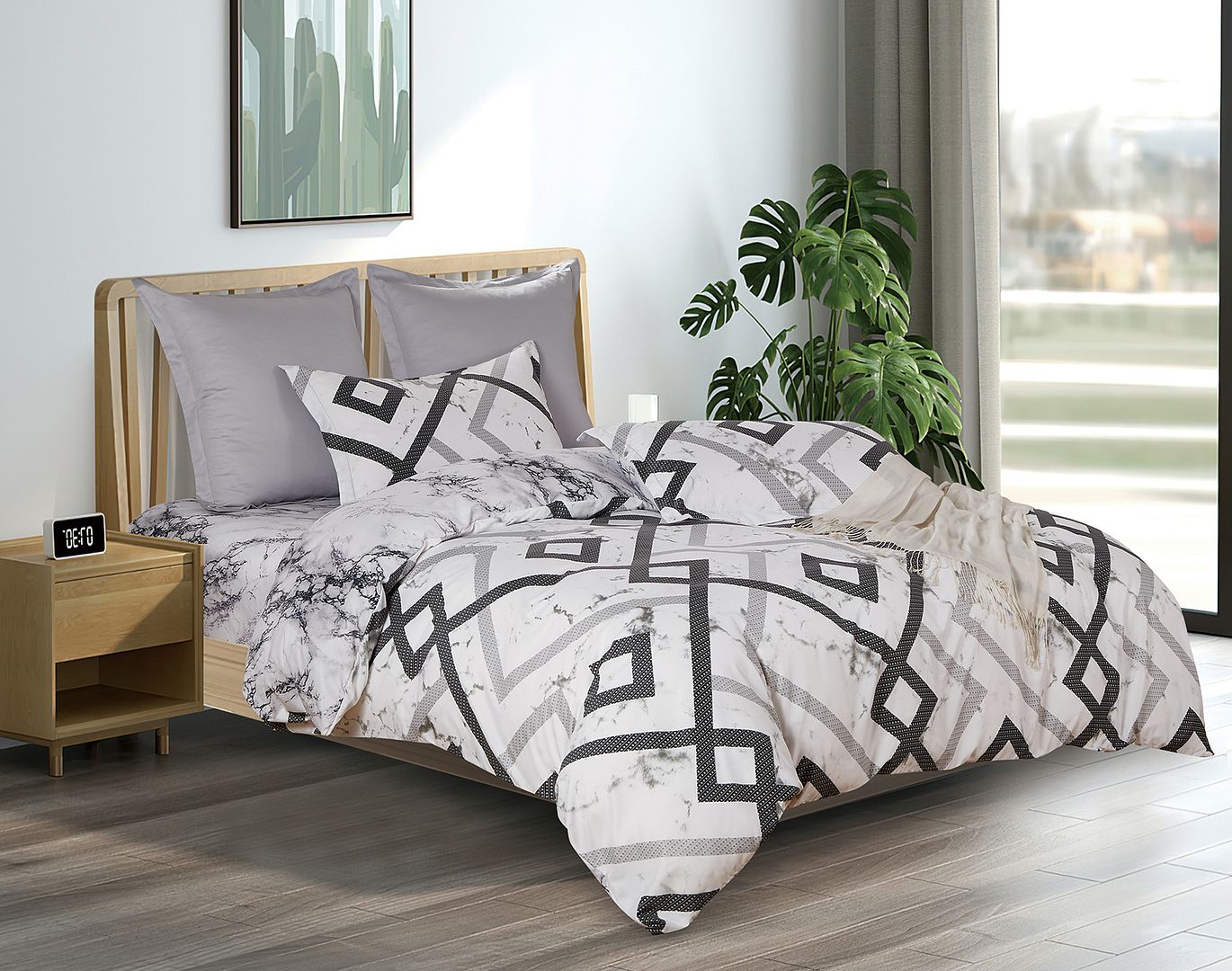 Duvet Covers: Ashwin Super King Size Quilt/Duvet Cover Set