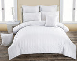 Duvet Covers: Seersucker King Size White Duvet Quilt Cover Set