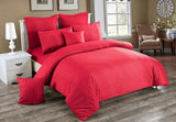 Duvet Covers: Seersucker King Size Quilt/Duvet Cover Set - Red