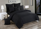Duvet Covers: Seersucker King Size Black Duvet Quilt Cover Set