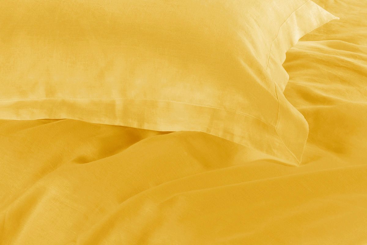 Duvet Covers: Tailored 1000TC Ultra Soft Queen Size Yellow Duvet Quilt Cover Set