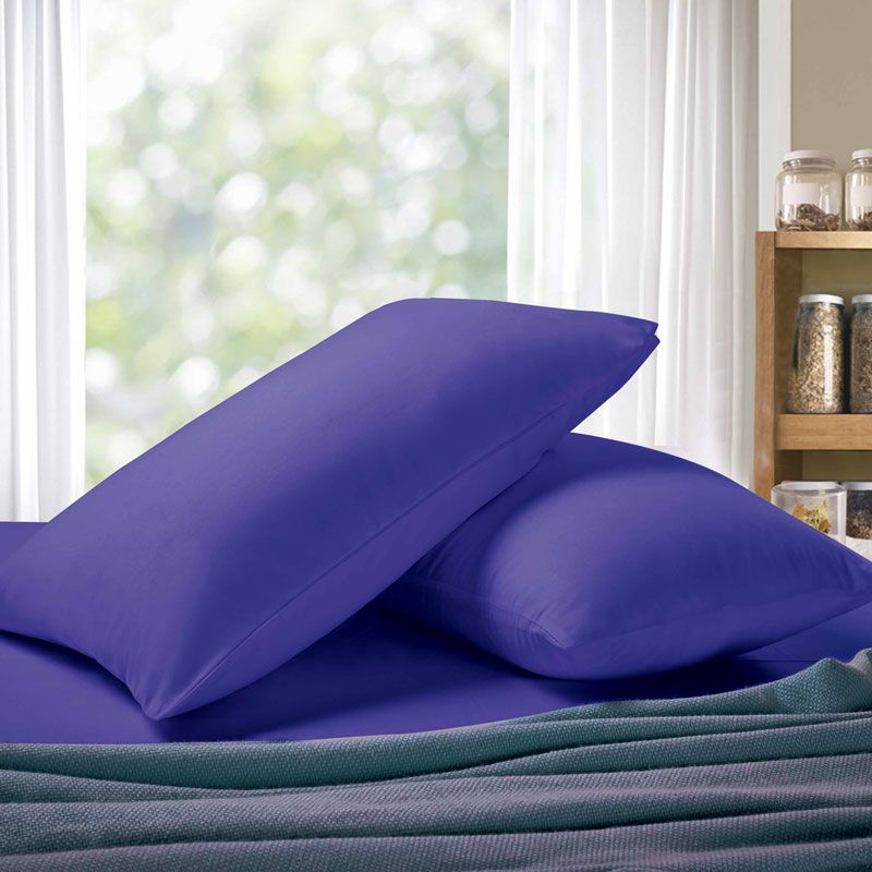 Pillows: 1000TC Premium Ultra Soft Queen size Pillowcases 2-Pack - Royal Blue