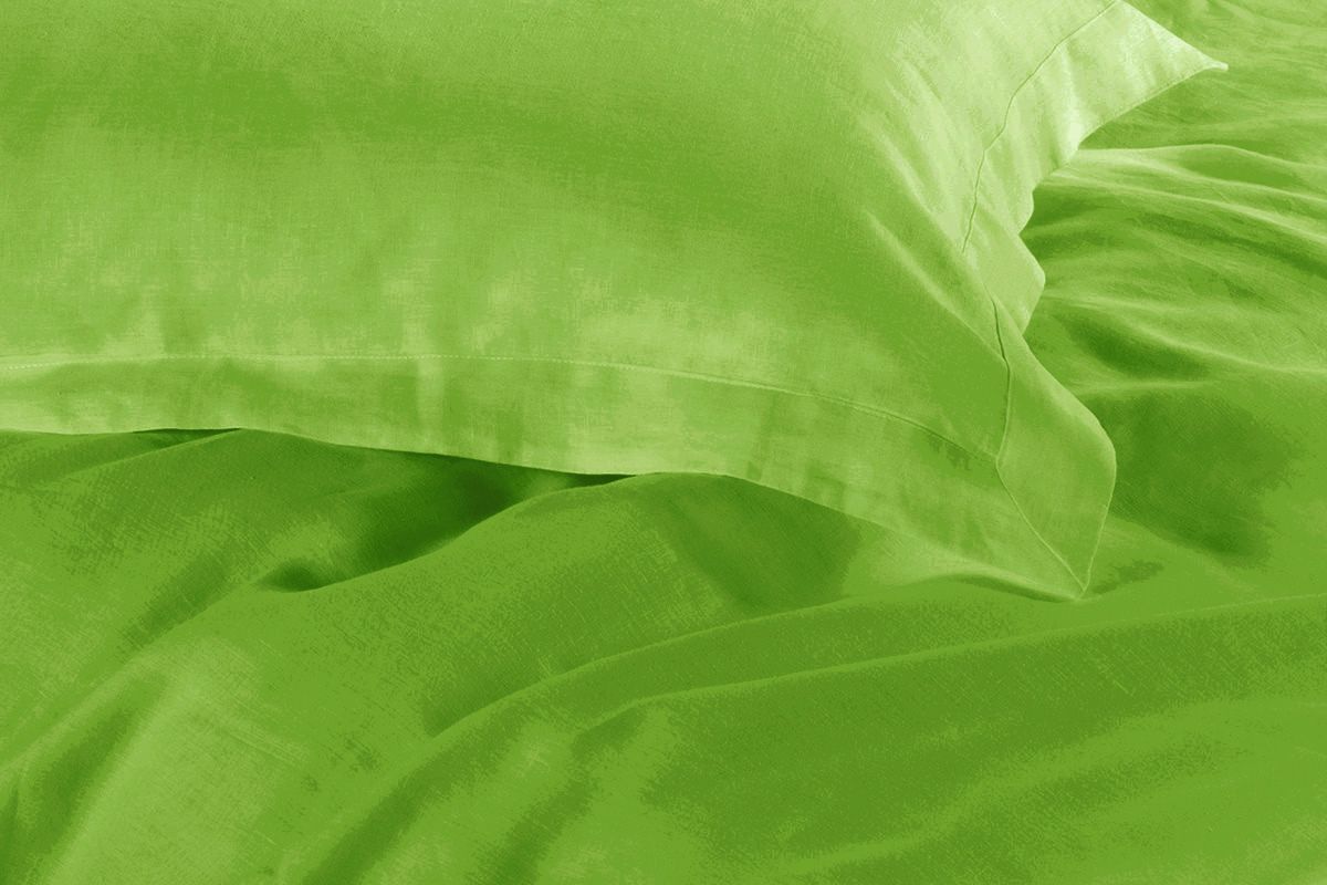 Duvet Covers: 1000TC Tailored Single Size Green Duvet Quilt Cover Set