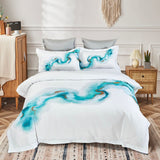 Duvet Covers: Ocean Marble Quilt Cover Set - King Size
