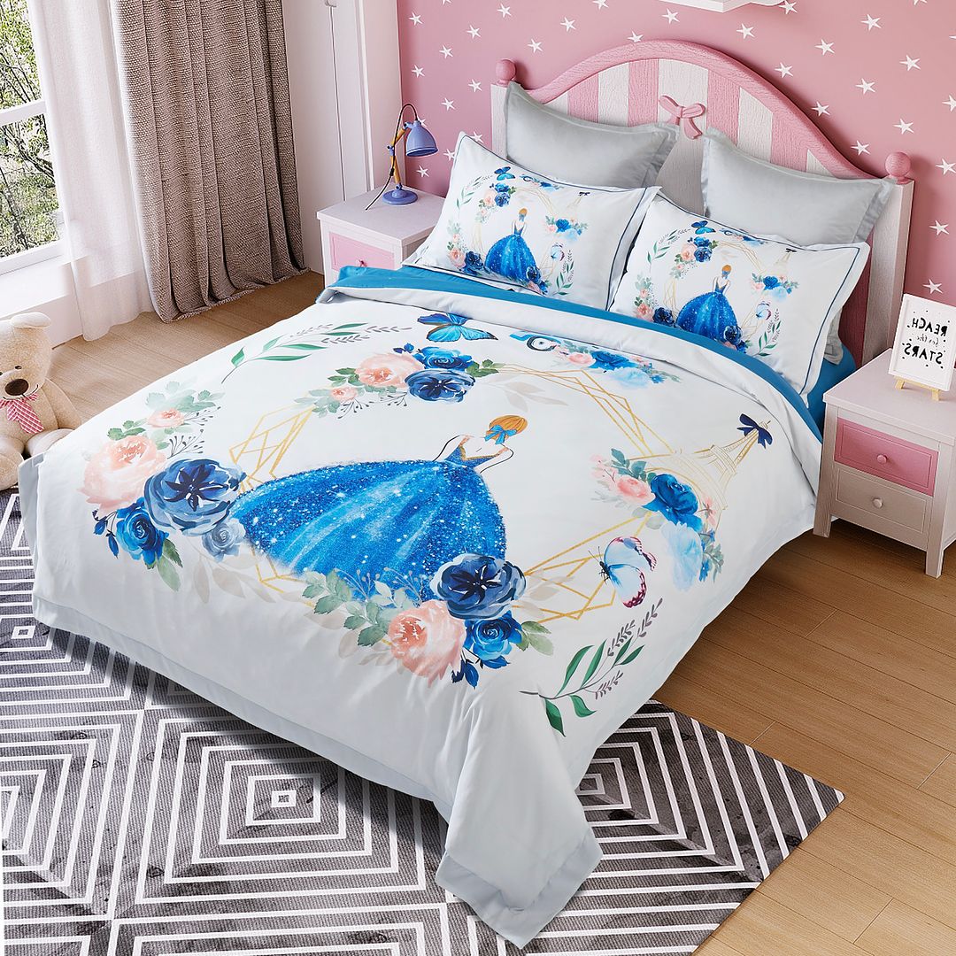 Duvet Covers: Princess Kids Quilt Cover Set - King Single Size