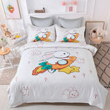 Duvet Covers: Rabbit Kids Quilt Cover Set - King Single Size
